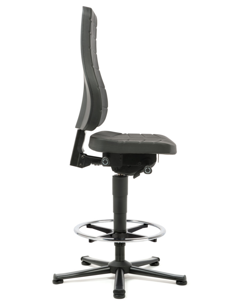 Bimos All-In-One counter chair, with PU upholstery in black, with glides - 3