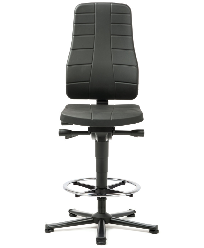 Bimos All-In-One høj stol, med PU-polstring i sort, med glidere - 2