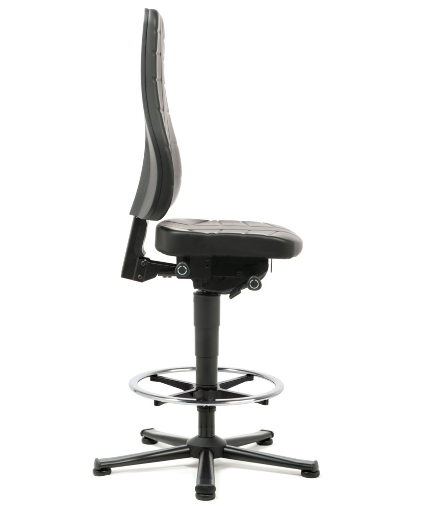 Krzesło kontuarowe Bimos All-In-One, z pokryciem z imitacji skóry, czarne, ze ślizgaczami - 2
