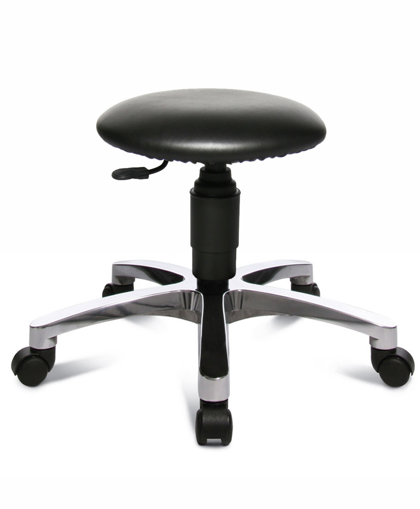 TopStar work stool Tec60 with aluminium base, artificial leather seat - 1