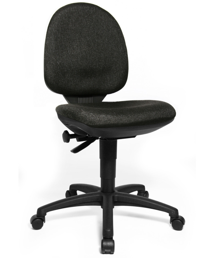 Silla giratoria de trabajo TopStar Tec50, con base de plástico, asiento de tela, gris - 1