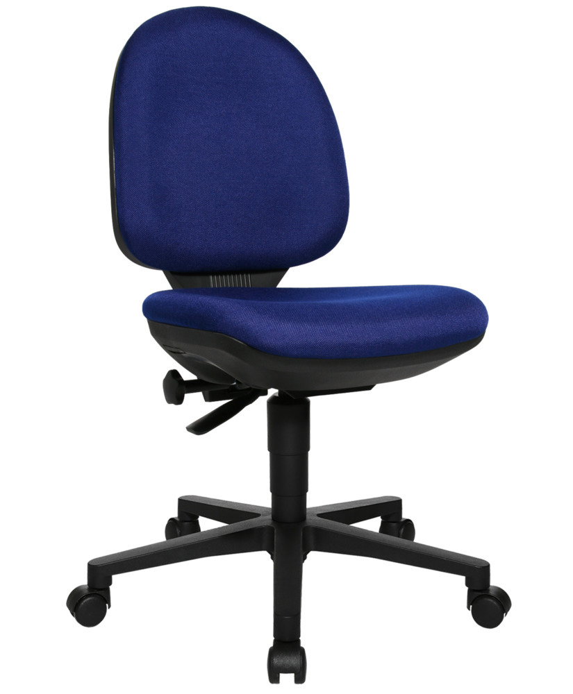 Chaise de travail pivotante TopStar Tec50, pied étoile en plastique, assise en tissu, bleu - 1