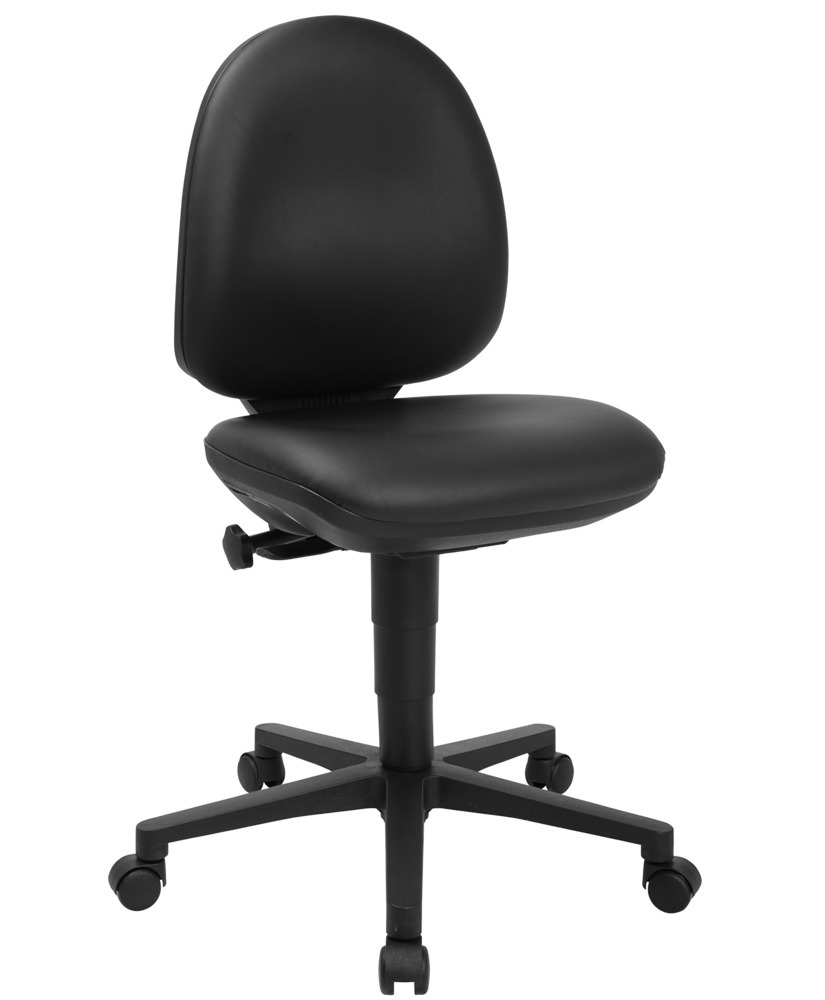 Chaise de travail pivotante TopStar Tec50, pied étoile en plastique, assise en cuir synthétique - 1