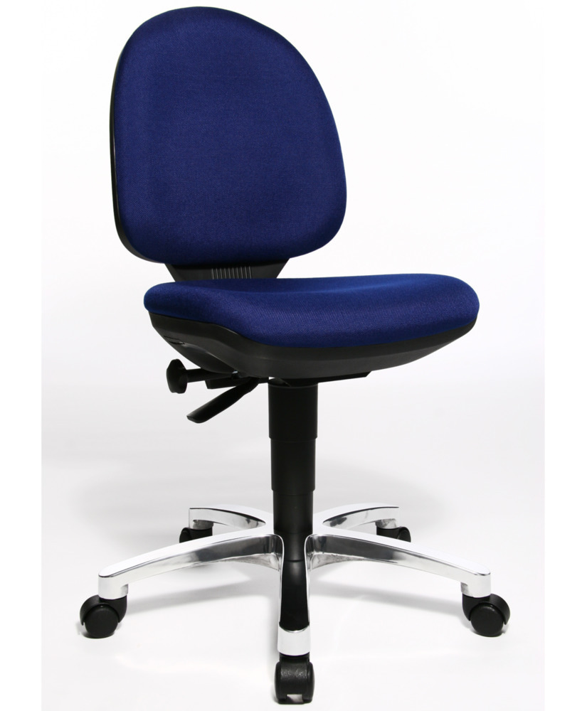 TopStar Arbeitsdrehstuhl Tec50 mit Fußkreuz aus Aluminium, Sitzfläche aus Stoff, blau - 1