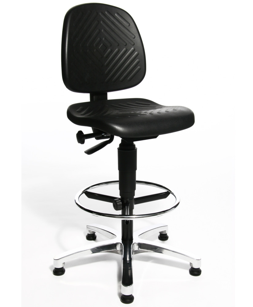 TopStar industrial swivel chair Tec 40 Counter, aluminium base, PU foam seat - 1