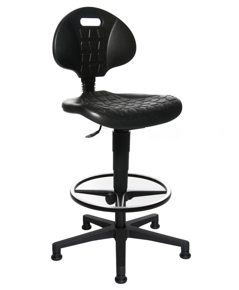 Chaise de travail pivotante TopStar Tec 20 Counter, pied étoile en plastique, assise en mousse PU - 1