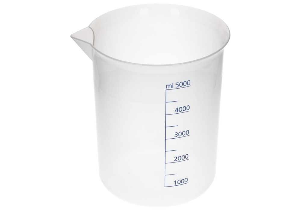 Copo Griffin em PP, copo de laboratório com escala de volume impressa, 5000 ml, 3 un. - 5
