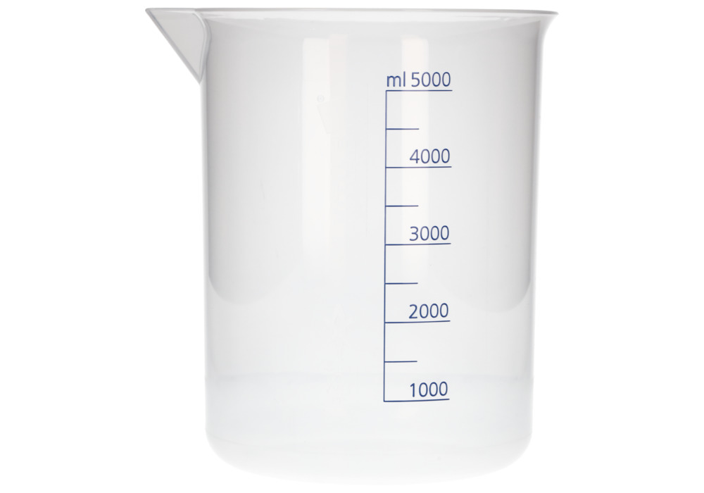 Copo Griffin em PP, copo de laboratório com escala de volume impressa, 5000 ml, 3 un. - 1