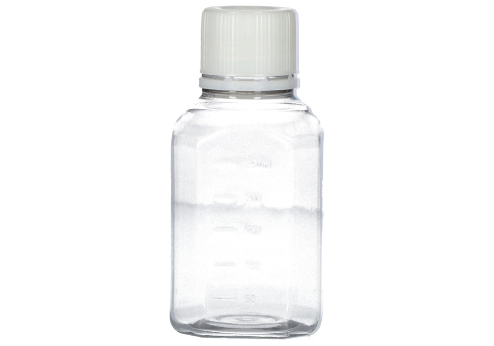 Laboratory bottles in PET, sterile, crystal clear, with screw cap with scale, 250ml, 24 pieces - 1