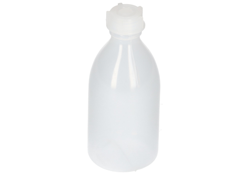 Fľaša s úzkym hrdlom, z PE, s uzáverom na závit, 250 ml, 24 ks - 1