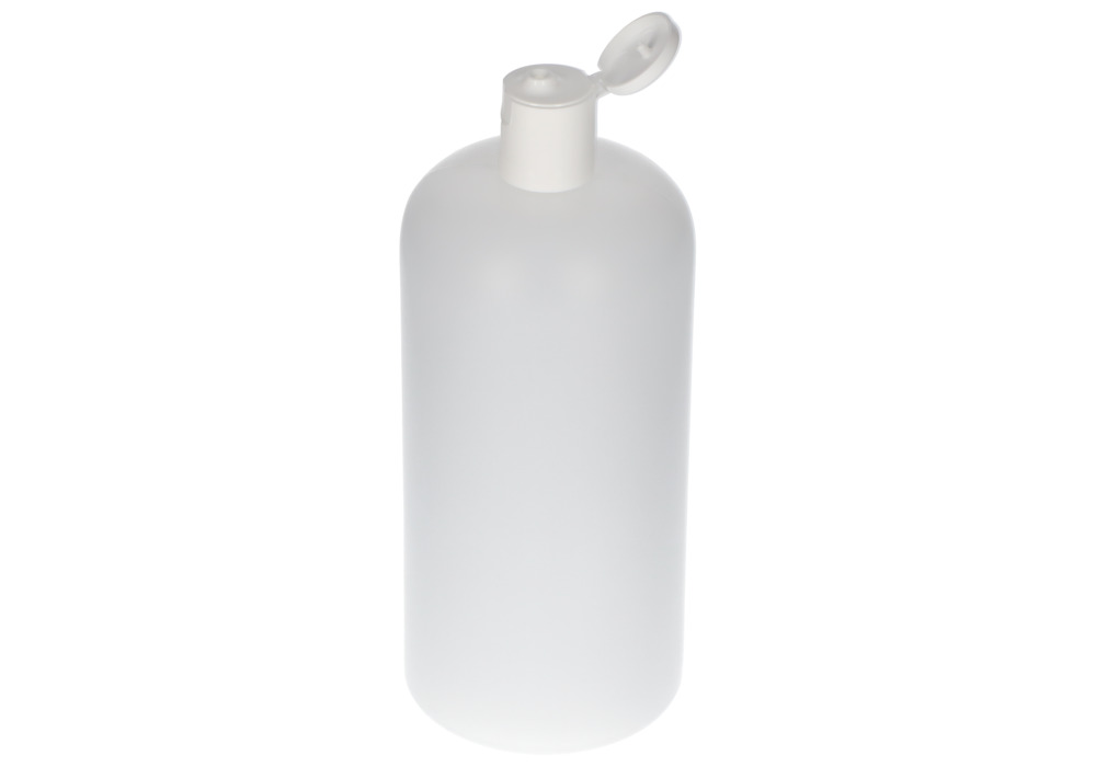 Round bottles in HDPE, with flap closure 1000 ml, 10 pieces - 6