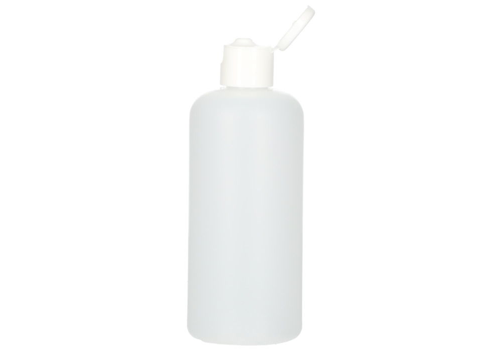 Rundflaschen aus HDPE, mit Klappverschluss 250 ml, 10 Stück - 5