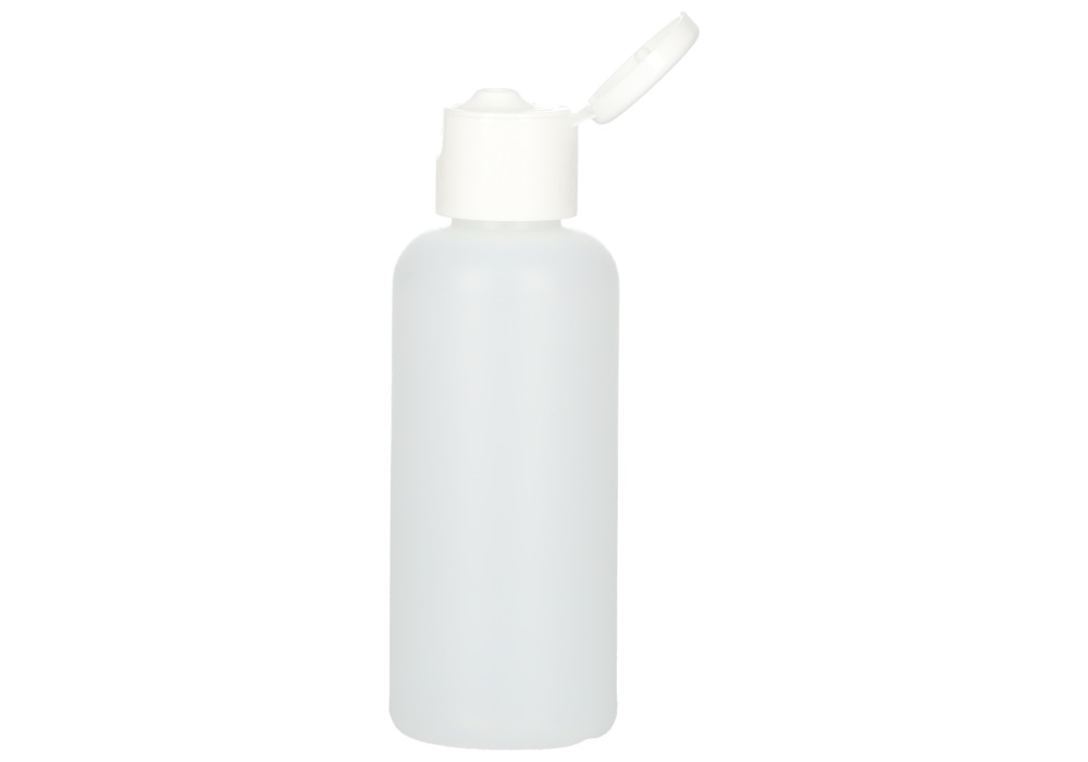Rundflaschen aus HDPE, mit Klappverschluss 100 ml, 12 Stück - 5