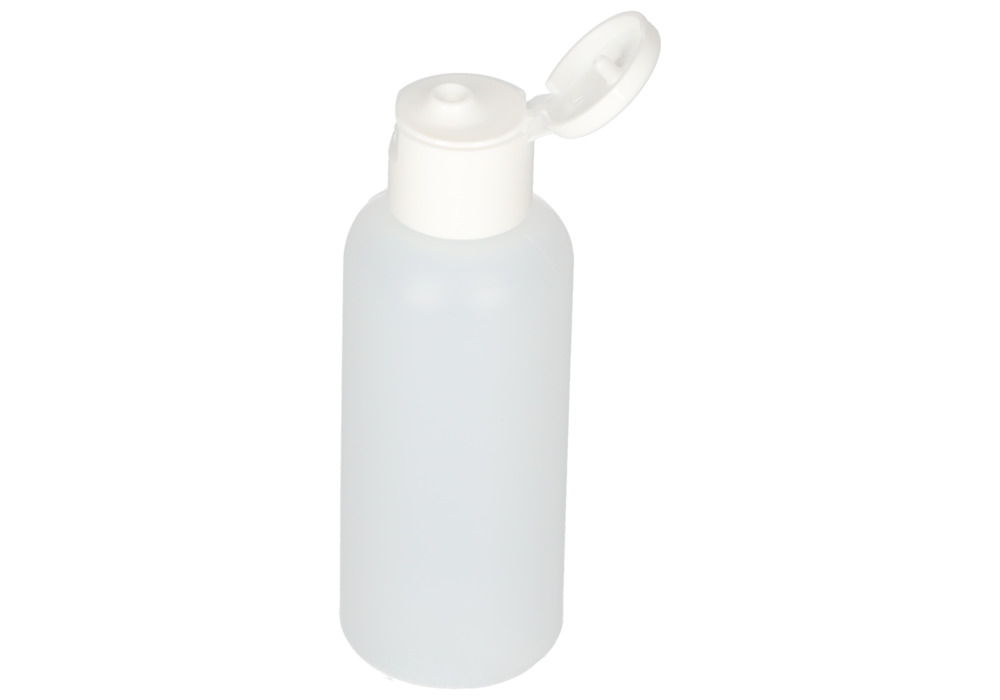 Kerek palackok HDPE-ből, pattintható kupakkal, 100 ml, 12 db - 1