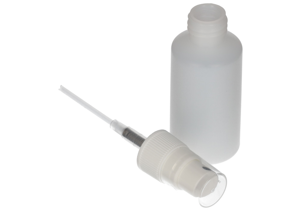 Bottiglie spray in HDPE, nebulizzatore per pompa in PP, trasparente, 50 ml, 10 pezzi - 1