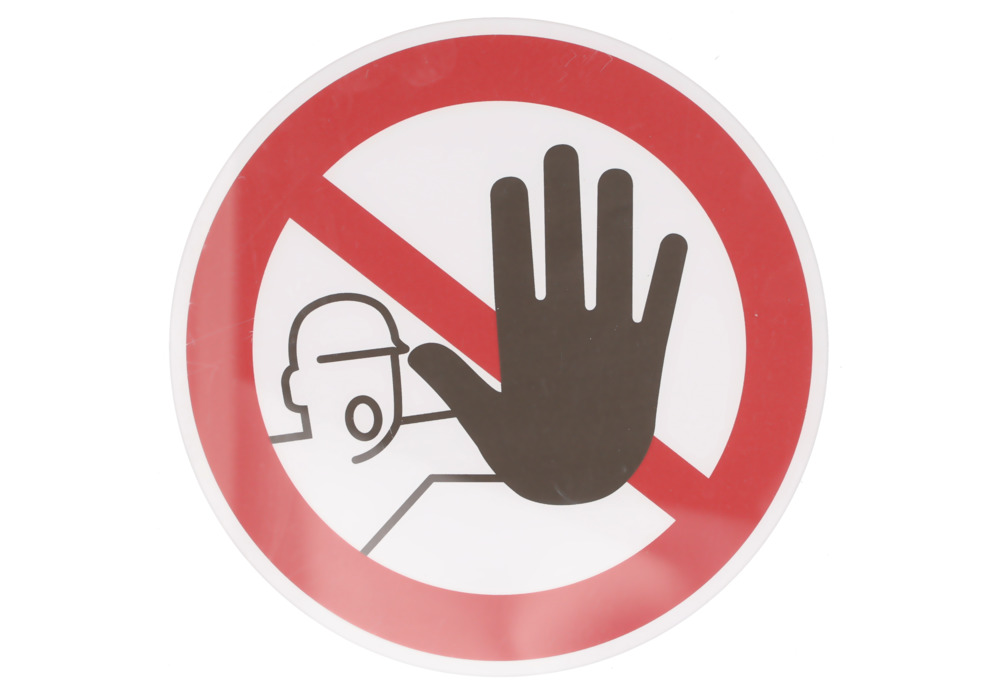 Panneau d'interdiction Accès interdit aux personnes non autorisées, film autocollant, 200 mm, x10 - 1