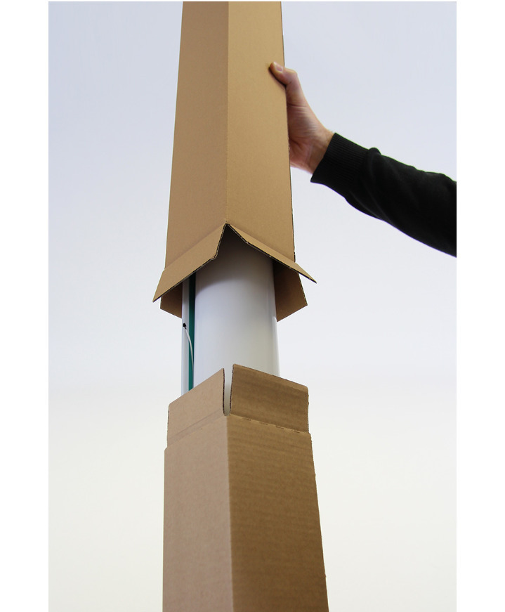 Boîte en carton pliant ondulé à 1 cannelure, intérieur 108 x 108 x 1000 mm, format A0, qualité 1.20B - 2