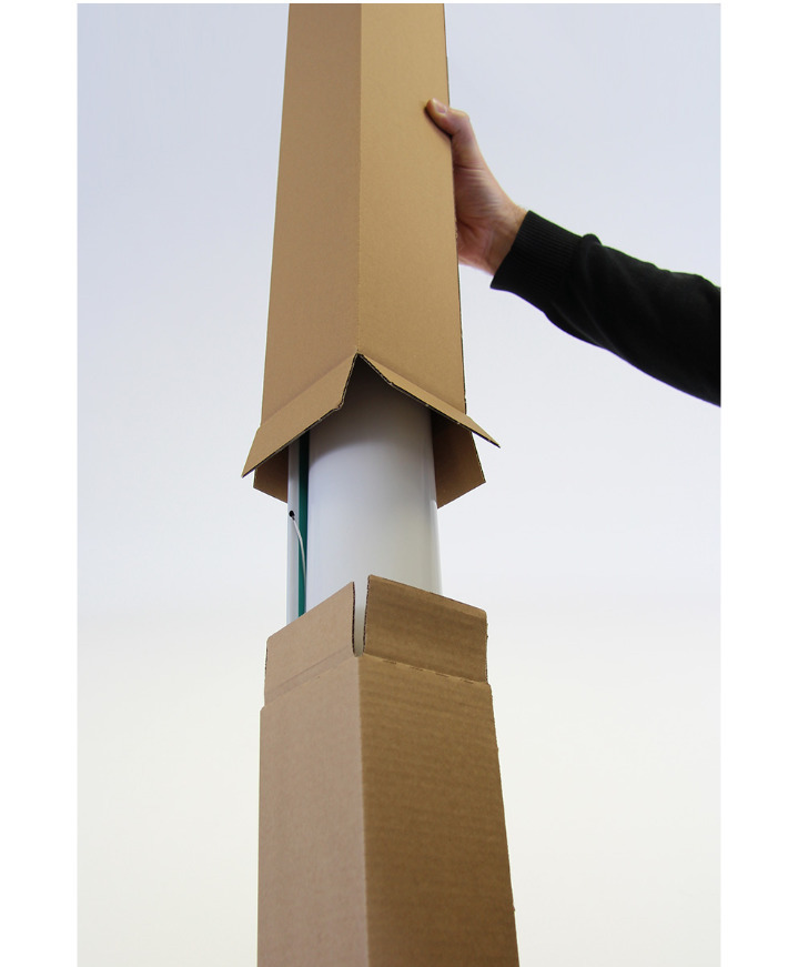 Caja de cartón ondulado de 1 pared, dimensiones interiores 100 x 100 x 1000 mm, A0, calidad 1.20B - 2