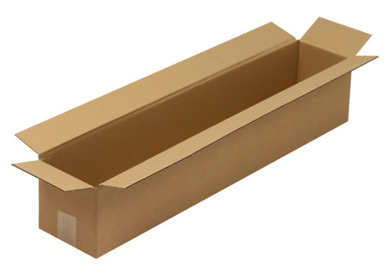Corrug. cardb folding box, single wall, int. dimens. 800 x 150 x 150 mm, format B1, quality 1.30B - 1