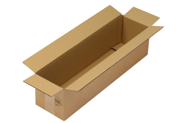 Corrug. cardb folding box, single wall, int. dimens. 600 x 150 x 150 mm, format A1, quality 1.30C - 1