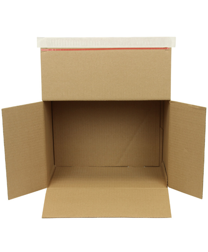 Rychlouzavírací krabice, 1vrstvá, samolepicí klopa, 310 x 230 x 81-160 mm, kvalita 1.30B - 2