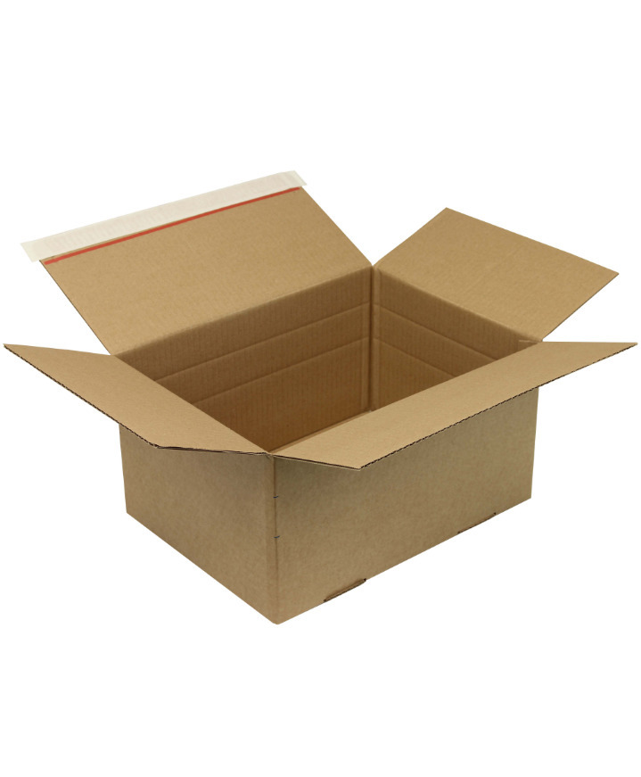 Rychlouzavírací krabice, 1vrstvá, samolepicí klopa, 310 x 230 x 81-160 mm, kvalita 1.30B - 1