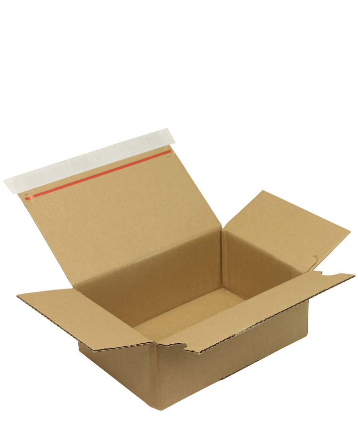 Rychlouzavírací krabice, 1vrstvá, samolepicí klopa, 230 x 160 x 80 mm, formát A5, kvalita 1.20B - 1