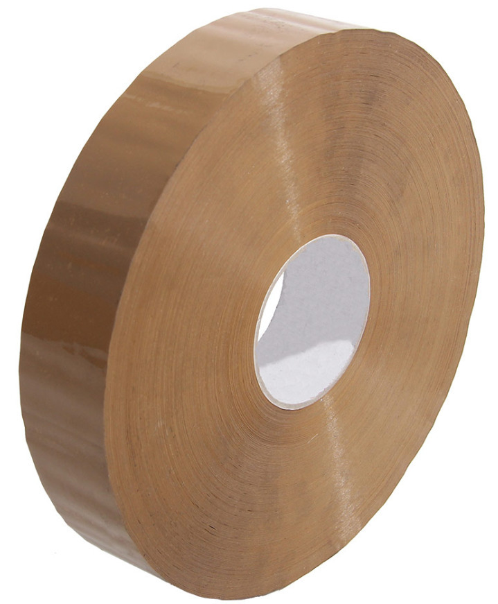 Tape af PP i stor rulle, brun, 50 mm bred x 990 rm, tykkelse 45µ - 1