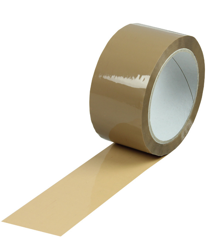PP adhesive tape, quiet, 50 mm wide x 66 rm, thickness 48µ, brown - 1