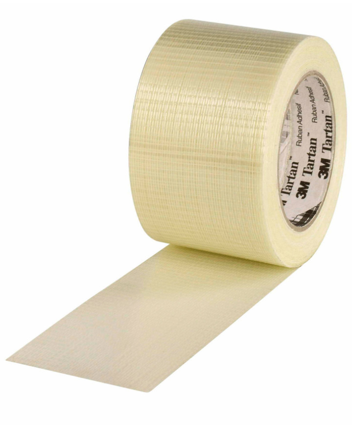 Premium quality filament tape with glass fibre reinforcement, 75 mm wide x 50 rm, thickness 125µ - 1