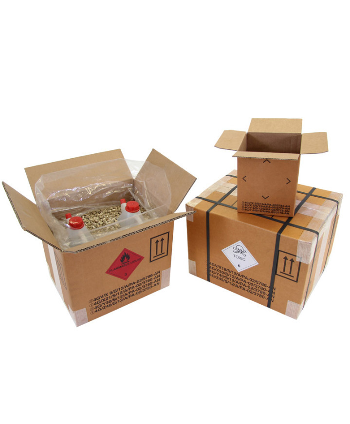 Carton pour produits dangereux 4GV, 2 cannelures, dimensions intérieures, 390x390x430mm, 65 litres - 1