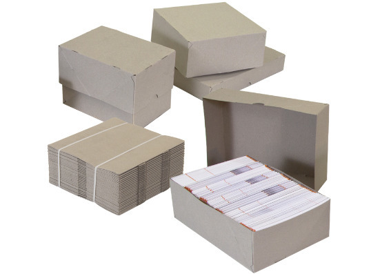 Låda av hårt papper, innermått 305 x 215 x 100/100 mm, format A4 - 5