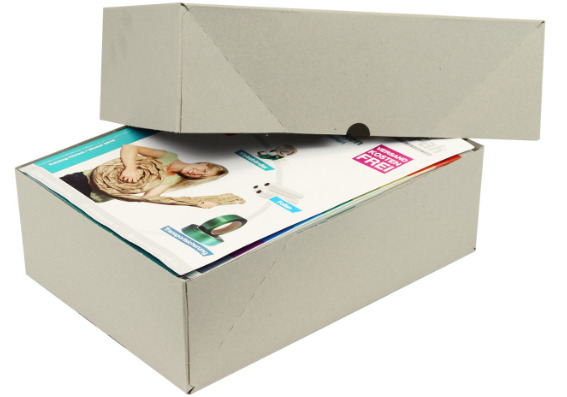 Selef-erect box, solid board, internal dimensions 305 x 215 x 100/100 mm, format A4 - 1
