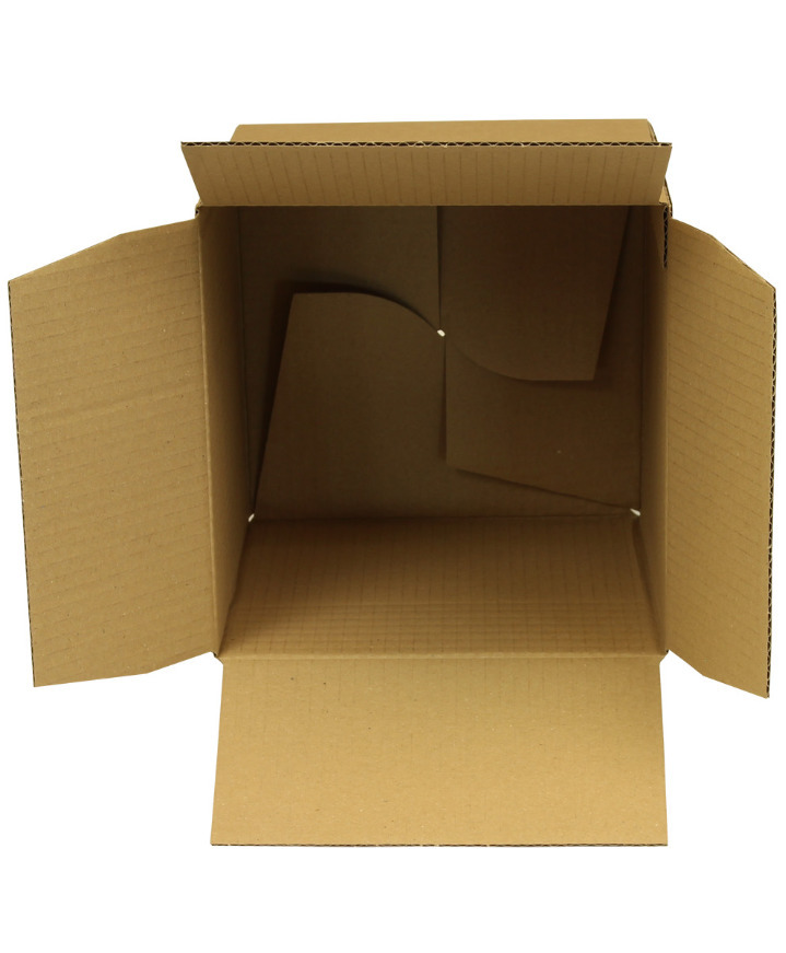 Rychlouzavírací krabice, 1vrstvá, s výškovým rýhováním, 200 x 200 x 130-200 mm, kvalita 1.30B - 2