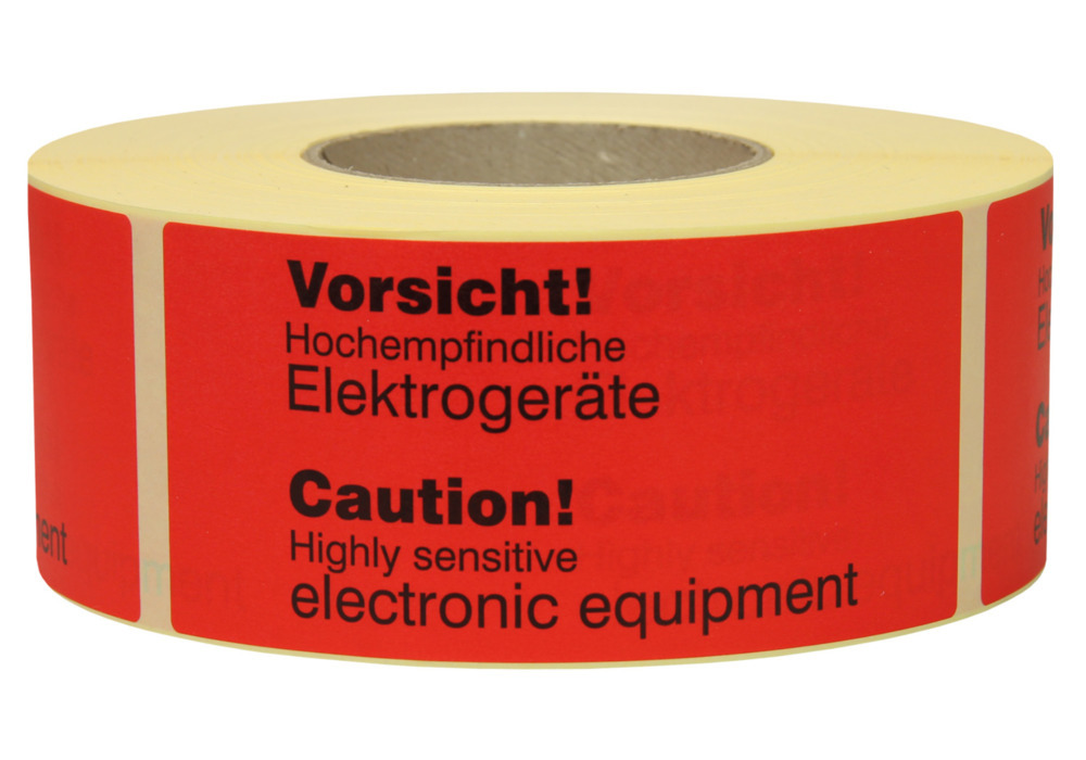 Warn- und Hinweisetiketten, Sensitive electronic equipment, 145 x 70 mm, aus Papier - 1