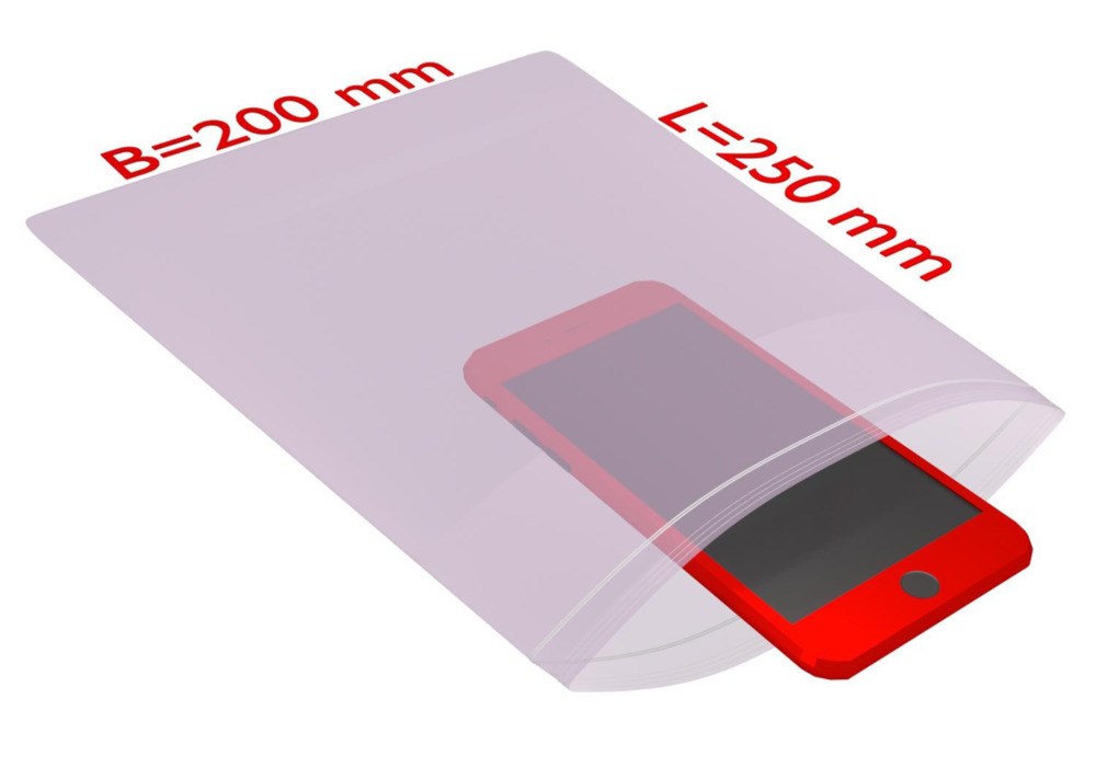 ESD-salpapussi, 200 x 250 mm, paksuus 100µ, antistaattinen - 1