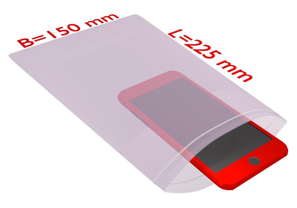 Sacchetto ESD con chiusura a pressione, 150 x 225 mm, spessore 100µ, antistatico - 1