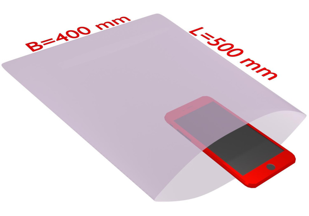 Płaska torebka ESD, 400 x 500 mm, grubość 100 µ, antystatyczna - 1