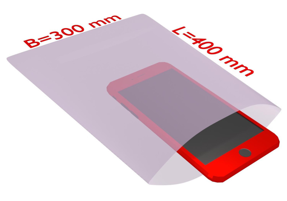Litteä ESD-pussi, 300 x 400 mm, paksuus 100µ, antistaattinen - 1