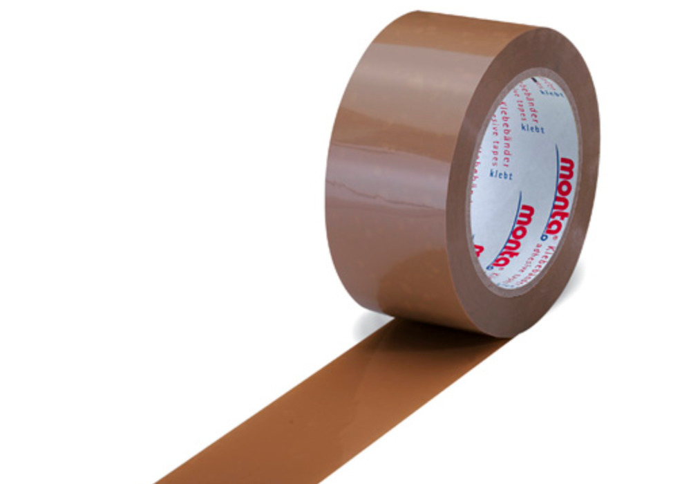 monta PVC tape, ekstra stærk, gennemsigtig, 50 mm bredt x 66 rm, tykkelse 65µ - 1