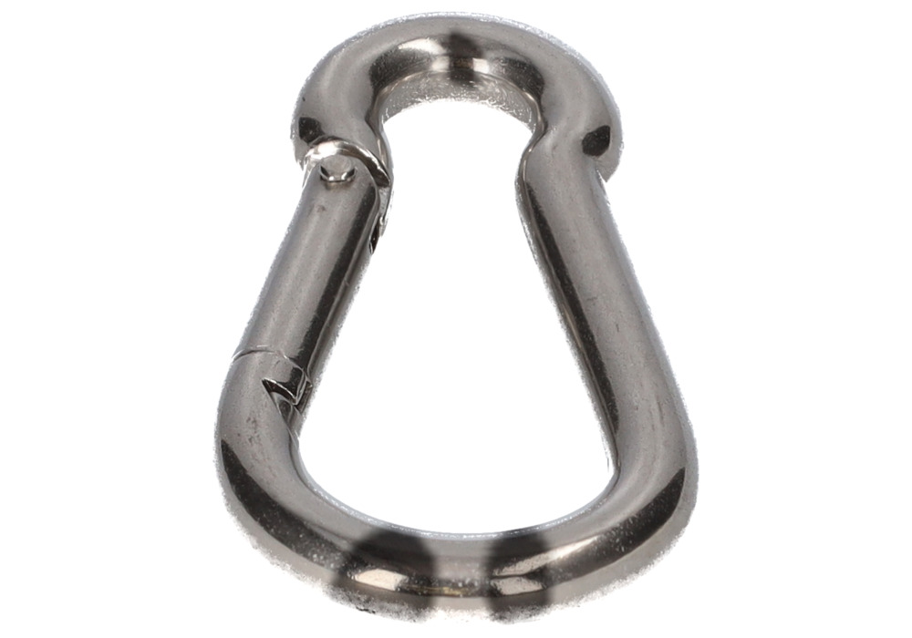 Carabiner, for dip tank, in stainless steel V2A, 50 x 5 mm, 8 mm, DIN5299C - 10