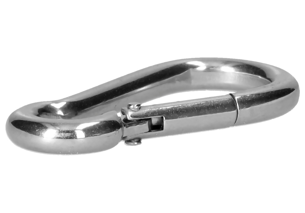 Carabiner, for dip tank, in stainless steel V2A, 50 x 5 mm, 8 mm, DIN5299C - 2