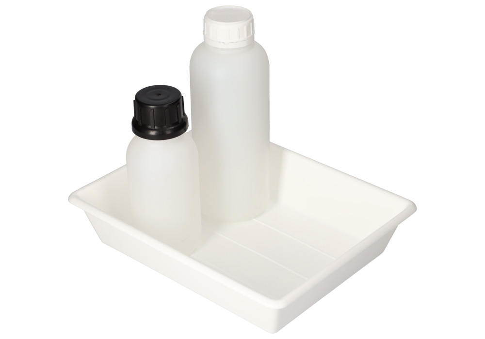 Laboratory tray, polypropylene, for environmentally hazardous substances, 1.5 litre capacity, white - 1