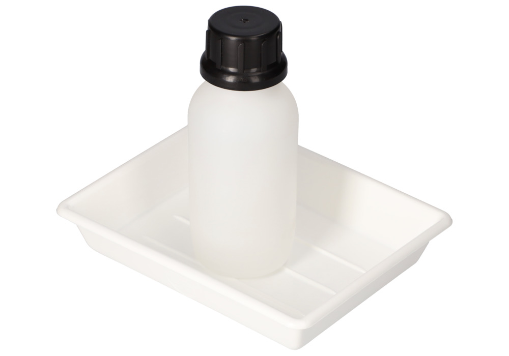 Laboratory tray, polypropylene, for environmentally hazardous substances, 0.5 litre capacity, white - 1