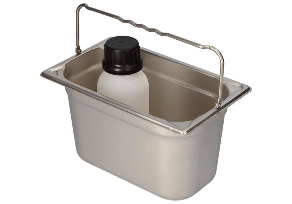Small container GN-B 1/4-150, stainless steel, with handle, 4 litre capacity - 1