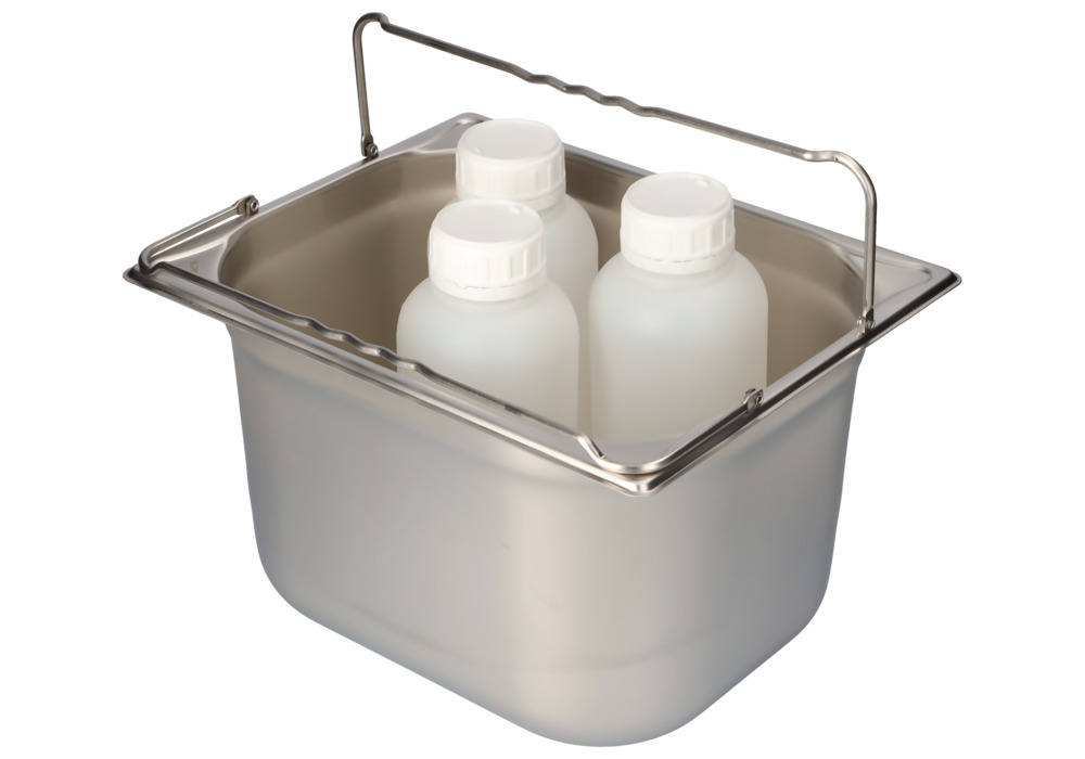 Small container GN-B 1/2-200, stainless steel, with handle, 11.7 litre capacity - 1