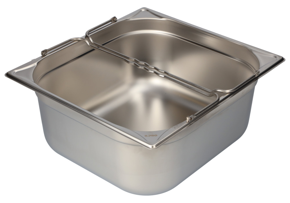 Small container GN-B 2/3-150, stainless steel, with handle, 12.7 litre capacity - 4