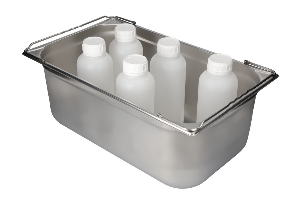Small container GN-B 1/1-200, stainless steel, with handle, 26.5 litre capacity - 1