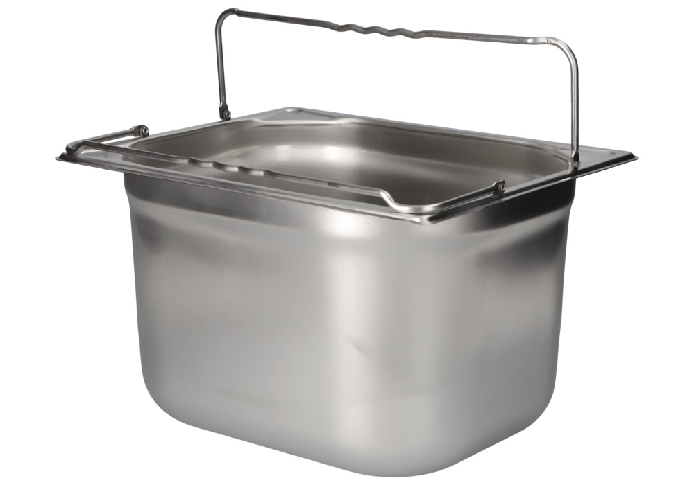 Small container GN-B 1/2-200, stainless steel, with handle, 11.7 litre capacity - 11