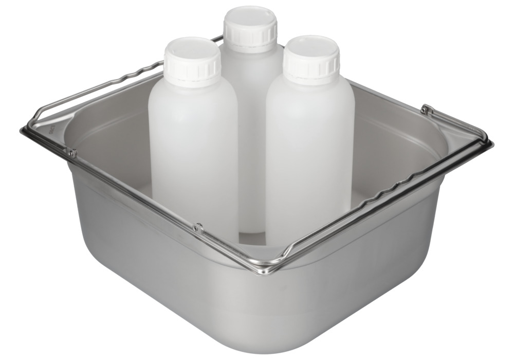 Small container GN-B 2/3-150, stainless steel, with handle, 12.7 litre capacity - 12
